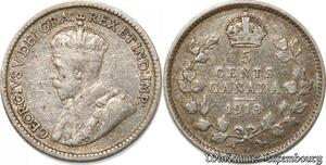 S8934 Canada 5 Cents George V 1913 Argent Silver ->Make offer
