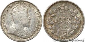 S8935 Canada 5 Cents Edouard VII 1902 H Argent Silver ->Make offer