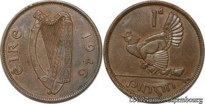 S8951 Ireland Republic Penny 1946 Harp Hen with chicks AU ->Make offer