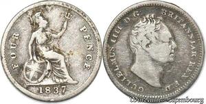 S8955 Great Britain 4 Pence William IV 1837 Argent Silver ->Make offer