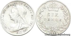 S8959 Great Britain 6 Pence Victoria 1899 Argent Silver ->Make offer