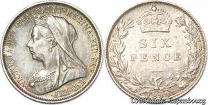 S8960 Great Britain 6 Pence Victoria 1899 Argent Silver AU !->Make offer