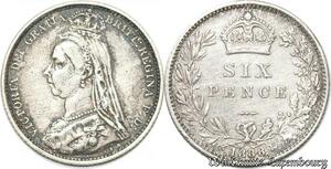 S8965 Great Britain 6 Pence Victoria 1888 Argent Silver ->Make offer