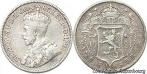 S8973 Cyprus 9 Piastres George V 1921 Argent Silver XF ->Make offer