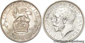 S8992 Great Britain 6 Pence George V 1918 Argent Silver ->Make offer