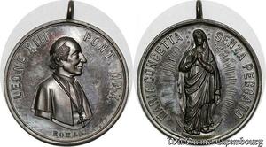 S9161 Medaglia Vatican Pope Leon XIII Maria Concetta Cenza Peccato Silver