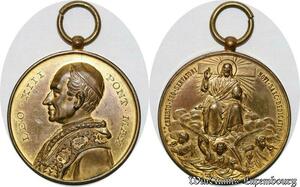 S9169 Medaglia Medal Papal Pope Leon XIII Christo Servatori dedicato SUP