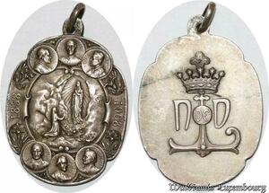 S9170 Medaglia Medal Papal Pope Leon XIII Pivs IX X VIge Marie Silvered