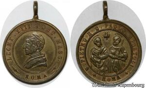 S9225 Medaglia Papal Vatican Leo XIII Pont Max St Pietro Paulo Apostoli Roma