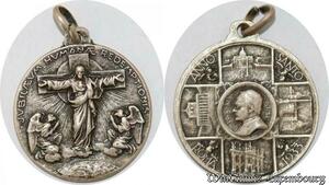 S9261 Médaille Papal Vatican Pont Max anno sancto 1933 Roma Silvered