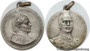S9263 Médaille Papal Vatican Em. Vittorio 1929 Chiesa Pape Silvered