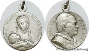 S9264 Médaille Papal Vatican Pius Pie XI Pont Max Mater Divinae Silvered