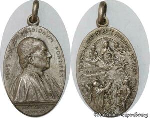 S9279 Médaille Papal Vatican Pius Pie XI Theresia 1879 1929 Silvered
