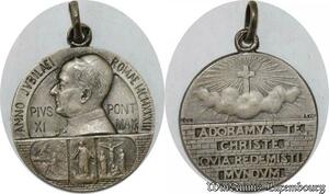S9284 Médaille Papal Vatican Pie XI Pont Max Anno Jvbilaei 1933-34 Silvered 