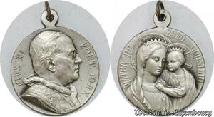S9286 Médaille Papal Vatican Pie XI Pont Max Mater Bono Corsilio Silvered