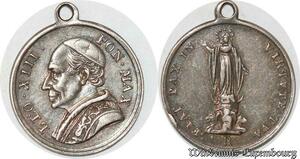 S9315 Médaille Papal Vatican Leo XIII Pont Max Fiat Pax Virtvte Tva Silvered 