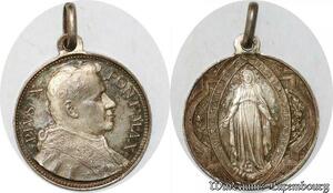 S9317 Médaille Papal Vatican Pie X Pont Max Cepta Pro Nobis FDC Silvered 