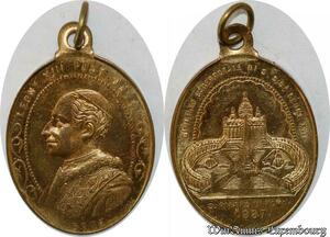 S9334 Médaille Papal Vatican Leo XIII Pont Max Guibileo S. Pietro Roma 1887