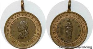 S9340 Médaille Vatican Leo XIII Pont Max Roma Virgo Concepta Maria