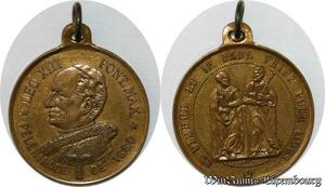 S9345 Médaille Papal Vatican Leo XIII S. Piee S. Paul Pelerinage 1880 SUP
