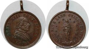 S9349 Médaille Papal Vatican Leo XIII Pont Max Roma Virgo Sine Concepta