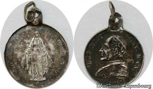 S9352 Médaille Papal Vatican Leo XIII Pont Max Roma Silvered ->Make offer