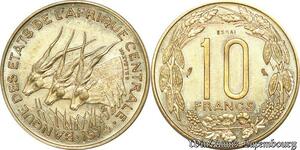 S9631 Afrique centrale 10 Francs Essai Elands Bazor 1974 E FDC -> Faire Offre 