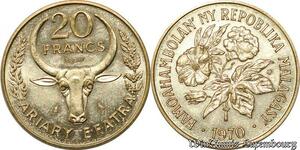 S9643 Madagascar 20 Francs Essai Ariary e Fatra 1970 FDC -> Faire Offre