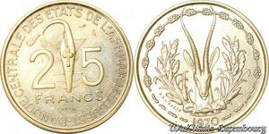 S9682 Afrique Occidentale Francaise 25 Francs Essai 1970 FDC -> Faire Offre