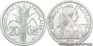 S9724 Rare Idochine 20 Cent Essai Turin 1945 FDC ! BU -> Faire Offre 