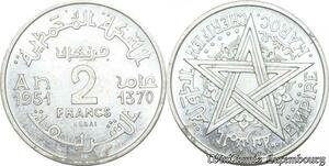 S9725 Maroc  2 Francs Essai Mohammed V 1370 1951 FDC -> Faire Offre 