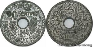 S9742 Tunisie 20 Centimes  Essai Lamine Bey 1945 FDC -> Faire Offre 