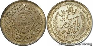 S9758 Tunisie 5 Francs Essai Muhammad VIII 1946 FDC -> Faire Offre 