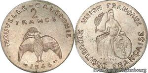 S9795 Nouvelle-Calédonie 2 Fr Essai Minerve Marianne1948 FDC sans listel