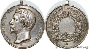 S9802 France Médaille Napoléon Bonaparte Ministère Longueil 1867 Longueil Argent