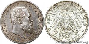 S9818 Allemagne 3 Mark Wilhelm II 1913 F Argent