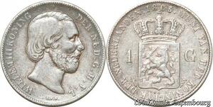 S9820 Pays-Bas 1 Gulden Willem III 1865 Argent Silver