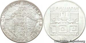S9832 Autriche 100 Schilling JO Hiver Innsbruck 1976 Argent Silver