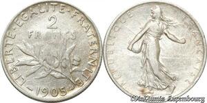 S9904 France 2 Francs Semeuse 1905 Argent Silver -> Faire Offre 