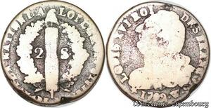 S6030 France Constitution 2 Sols Louis XVI type François 1792 W Lille - Faire Offre