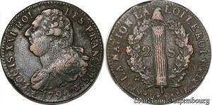 S6035 France Rare Constitution 2 Sols Louis XVI An 4 1792 W Lille - Faire Offre