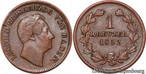 S6094 Germany 1 kreuzer Léopold Friedrich 1852 Baden AU ! - >Make offer
