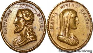 S6095 Rare France Médaille Medal Papal States Salvator Mundi Mater Divinae Gratiae