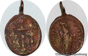 S6101 Médaille Vatican XIXème Siècle 1800 Pendentif Mat Dol Christ