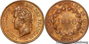 S6127 TOP POP France 5 Centimes Essai Louis-Philippe I 1846 Refonte PCGS SP63
