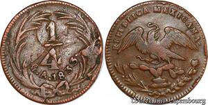 S6132 Mexico 1/4 Real 1833 Cuartillo Republica Mexicana ->Make offer