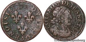 S6185 Double Tournois Louis XIII 1639 ->Faire Offre