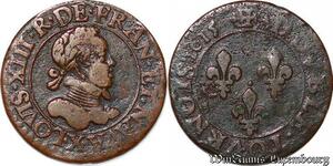S6187 Louis XIII 1610-1643 double tournois 1615 X Amiens ->Faire Offre