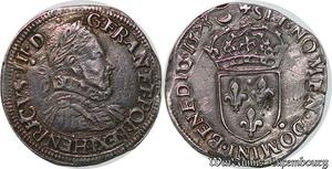 S6202 Rare Henri III teston 2e type 1575 I Limoges Argent Silver Qualité !