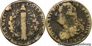 S6208 Constitution 2 sols François An 4 1er semestre 1792 A Paris poids faible